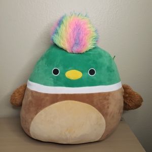 Squishmallow squishdoos 16" avery the mallard duck w/ rainbow mohawk